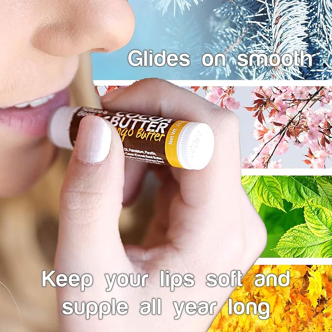 Nature's Bees - Cocoa Butter Lip Balm Moisturizer - Shea Butter Flavor 24 Pack - Hydrating Lip Balm - Made w/Coconut Oil, Beeswax, Vitamin E, Aloe - Made in USA - Beauty & Lip Care - 0.15oz (4.2g)