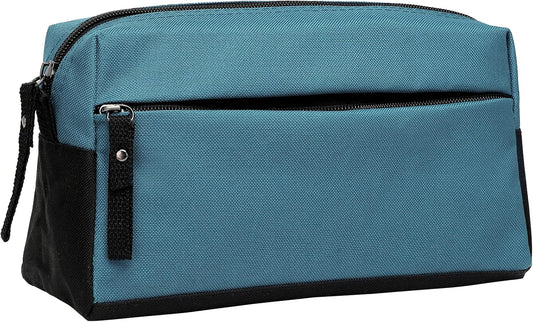 BuyAgain Toiletry Bag, Toiletry Travel Bathroom Bag Waterproof Cosmetic Make up Pouch Dopp Kit For Men or Women, Silver Blue