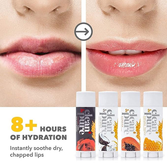 Lip Balm, 2-Pack (Peppermint) | Manuka Honey Beauty Products | Lip Care Set With 100% All Natural Beeswax and Vitamin E Oil | Flavored Lip Balm for Dry, Chapped Lips