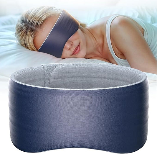Sleep Mask, Eye Mask for Sleeping, Upgrade Ultra-Soft Blackout Eye Cover for Women Men, Wider Adjustable Strap for Side Sleeper, Travel, Nap, Yoga, Relief Eye, Navy Blue