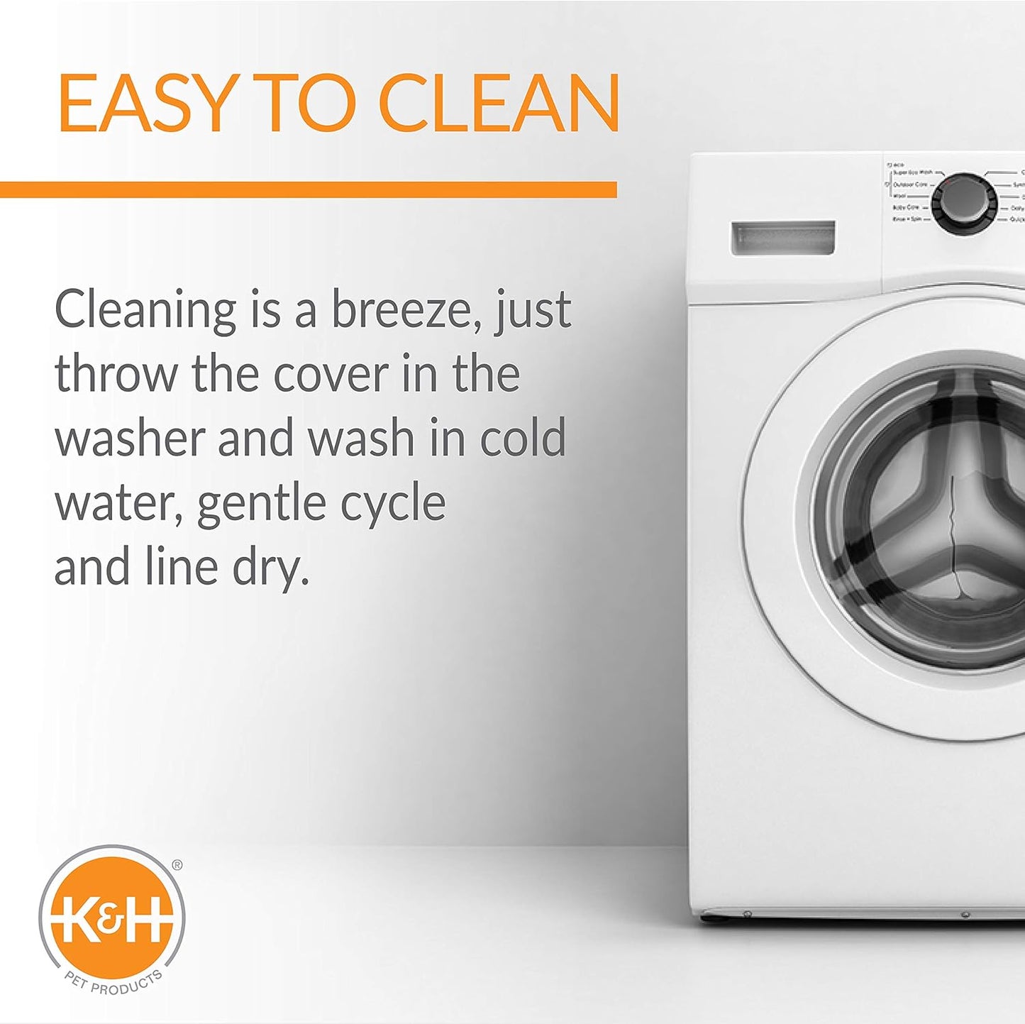 K&H Pet Products Lectro-Kennel Outdoor Heated Pad Deluxe Cover, Fits K&H Lectro-Kennel Large Pads (Heated Pads Sold Separately), Machine Washable Zippered Soft Fleece Cover - 28.5 X 22.5in Gray