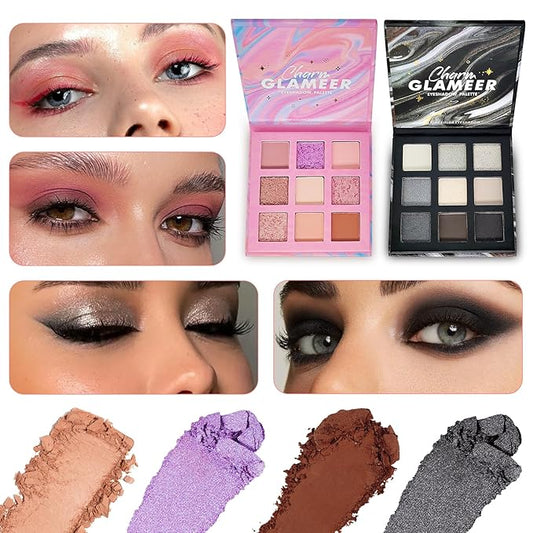 Eyeshadow,18Colors Eyeshadow Palette, Matte&Glitter&Shimmer Eyeshadow,for Eye Makeup Long Lasting Waterproof Eye Makeup Palette, Glitter Shimmer Professional Bright-Colored Eye Shadow(G005-2/G005-3)