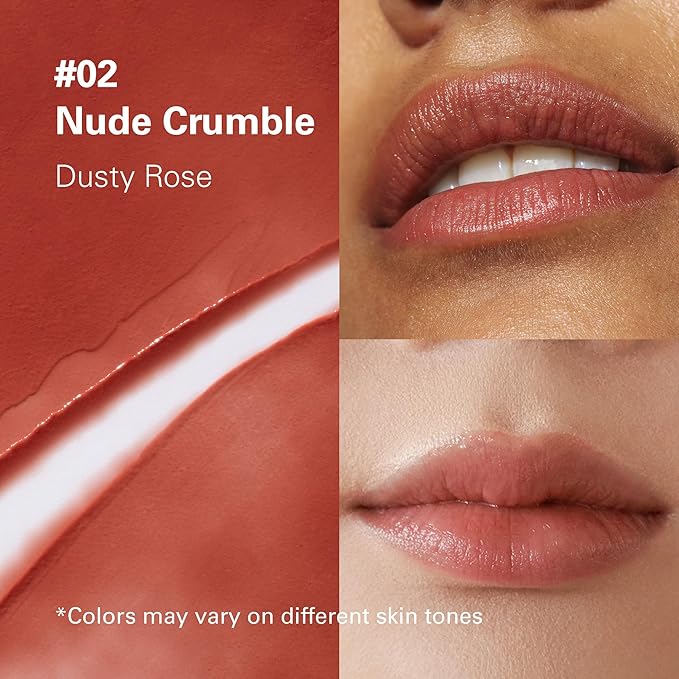 Melixir Vegan Lip Butter #02 Nude Crumble, Hydrating Tinted Lip Balm Stick, Bee-Free, Petrolatum-Free, Plant-Based With Shea Butter, Nourishing Care for Dry, Chapped Lips, Natural Finish