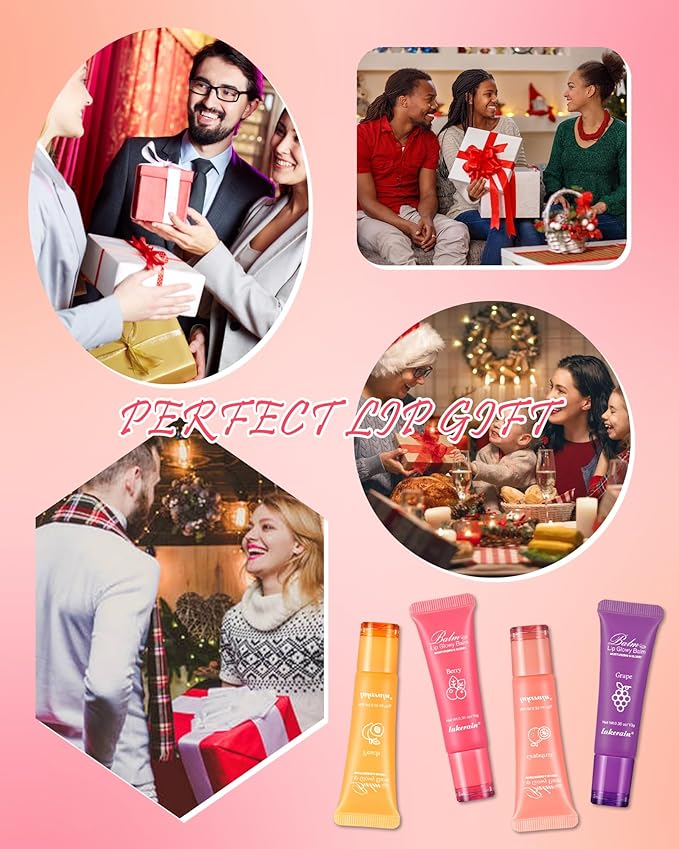 Moisturizer Lip Glowy Balm, Hydrating & Nourishing Repair Sleeping Lip Mask, Shine Glossy Finish Lip Oil, Day and Night Smooth Cracked Chapped Dry Lips, Lip Care Therapy Treatment for Women-4#Grape