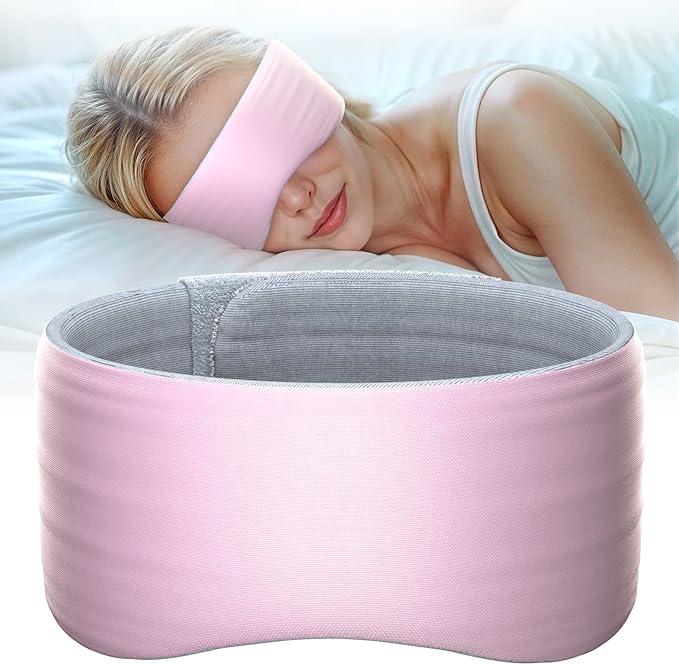 Sleep Mask, Eye Mask for Sleeping, Upgrade Ultra-Soft Blackout Eye Cover for Women Men, Wider Adjustable Strap for Side Sleeper, Travel, Nap, Yoga, Relief Eye, Pink