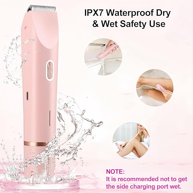 Electric Shaver for Women, 2-in-1 Electric Razor for Womens Legs Underarm Face Pubic Hairs, Rechargeable Razor Body Hair Trimmer Wet & Dry Use
