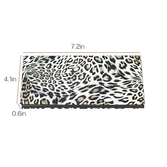 Mermaid Empty Magnetic Palette, Fish scale Empty Magnetic Palette for Highlighters Eyeshadows Lipstick Blush Powder Rectangle Large size (Leopard Grain)