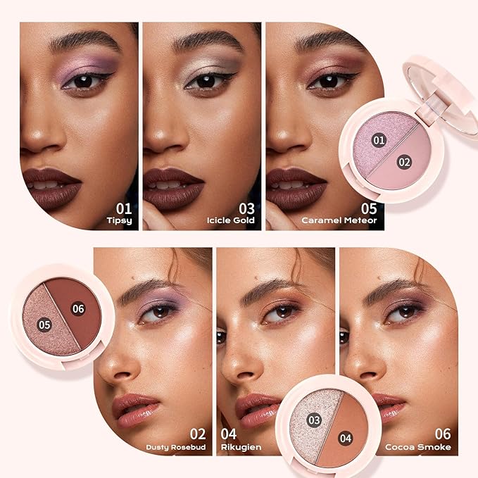 Color Nymph 6 Colors Eyeshadow Makeup Palette | 6-IN-1 Multi-Colored Shimmer & Matte Long-Lasting Travel Size Eye Shadow Make up Kit, Stacked Makeup Design Includes Eyeshadow Brush and Mirror