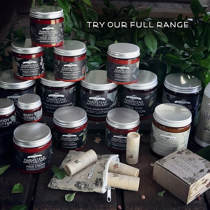 Farmstead Apothecary 100% Natural Lip Balm with Organic Beeswax, Organic Shea Butter & Organic Coconut Oil, Boysenberry Vanilla 0.2oz