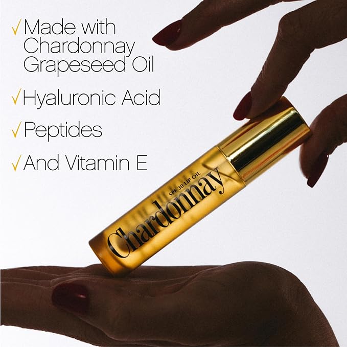 Vacation Chardonnay Lip Oil SPF 30, Sunscreen for Lips, Hydrating Lip Oil, Caramel Vanilla Flavored Lip Gloss, Non-Sticky Lip Balm with SPF 30, Vegan, 0.2 Fl. Oz. (Pack of 2)