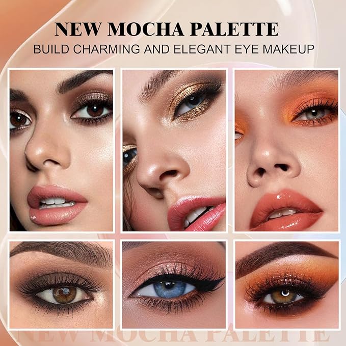 Rechoo 16 Colors Eyeshadow Make-up Palette Neked, Nude Brown Color Matte Shimmer Eye Shadow, High-Pigmented Eyeshadow Neutral, Long-lasting Powder Eyeshadow Palette for Daily and Smokey Make-up