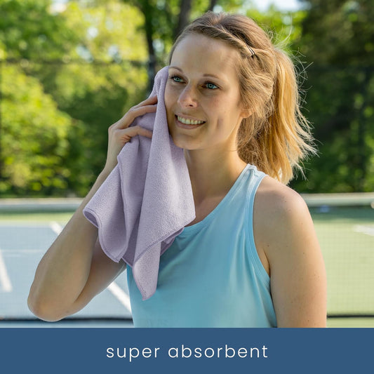 S&T INC. Microfiber Gym Towels, Yoga Towel for Home and Gym Bag, 16 Inch x 27 Inch, 3 Pack