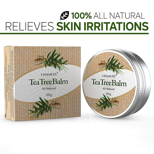Tea Tree Oil Balm -100% All Natural | Great Cream for Soothing Irritations like Rashes, Insect Bites, Folliculitis, Acne, Itches, Dry Heels, Cuticles, Saddle Sores and more!
