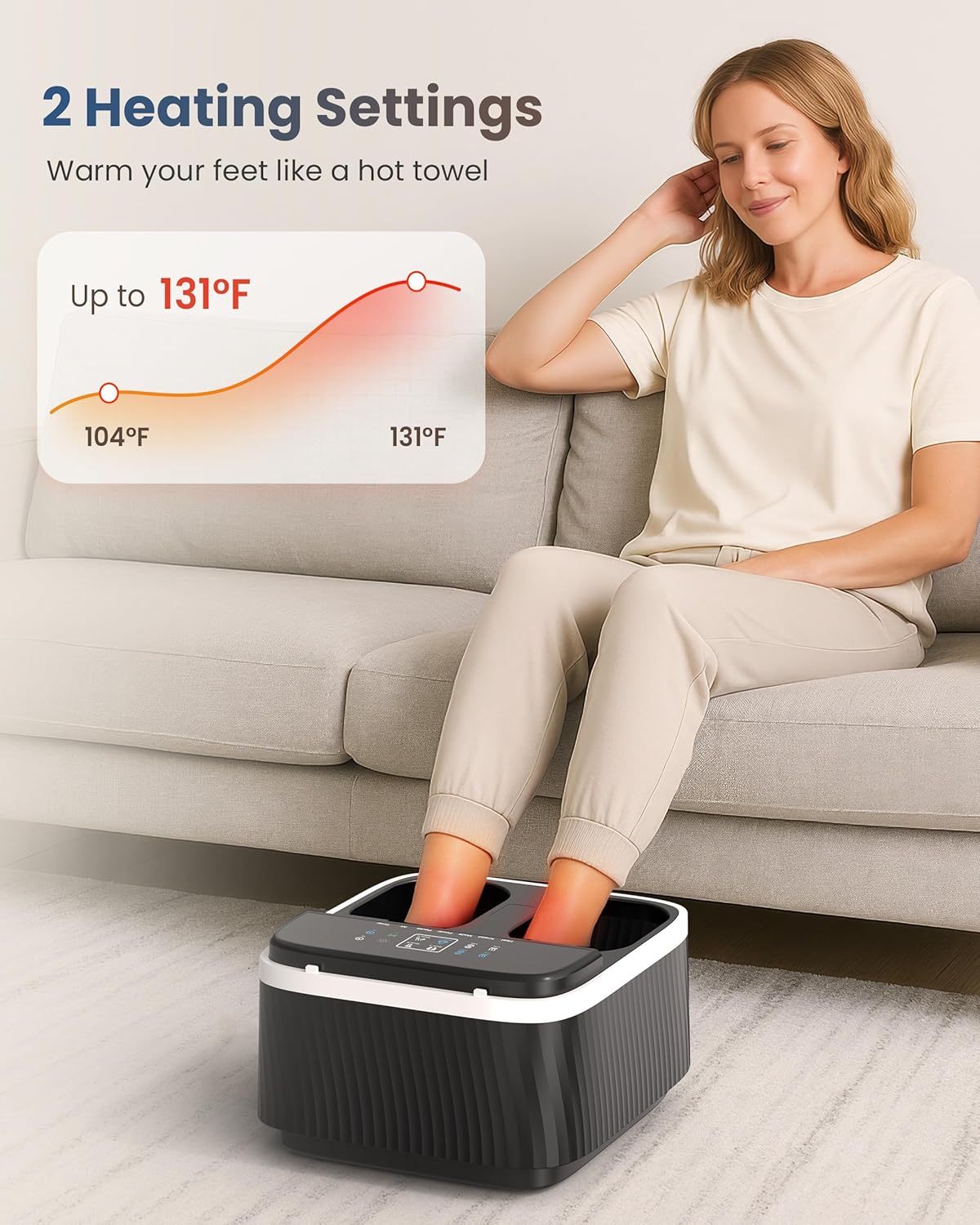 COMFIER Foot Massager with Heat, Shiatsu Foot Massager Machine for Neuropathy Plantar Fasciitis, Squeeze & Rolling Foot Massage, Remote Control & Piano-Key Button