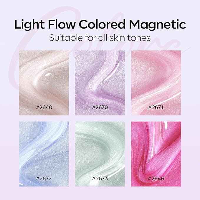 Modelones Cat Eye Gel Nail Polish, 6 Colors Glitter Summer Pink Blue Green Blue Gel Polish Set with Magnet Sparkle Translucent Nail Polish Kit Soak Off Led Nail Art Manicure Salon DIY Gifts