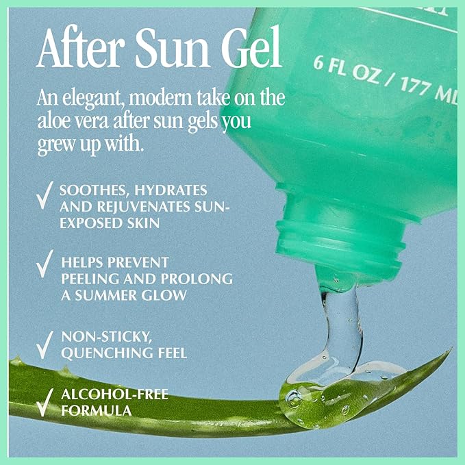 VACATION After Sun Gel & Air Freshener Bundle, Soothing Aloe Vera for Sunburn Relief, Hydrating & Cooling, Non-Sticky Aftersun Care, Alcohol Free, 6 Fl. Oz.