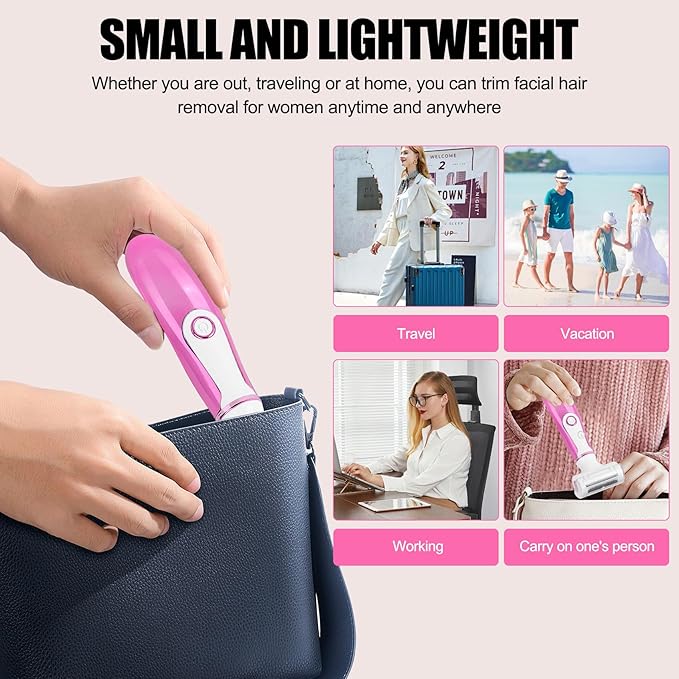 Women Face Epilator, 4-in-1 Body Shaver and Facial Epilator, Hair Removal for Face, Waterproof Facial Hair Remover for Armpits, Arms, Legsm, Bikini