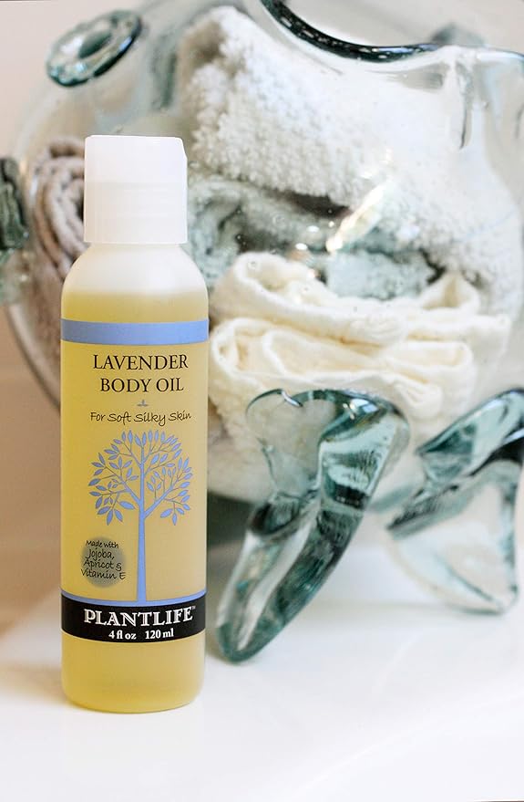 Plantlife Lavender Body Oil - Moisturizing Natural Body Oil for All Skin Types - Nourishing Dry Skin and Making It Feel Soft and Silky for Women & Men - Bath, Body & Massage Oil - 4oz