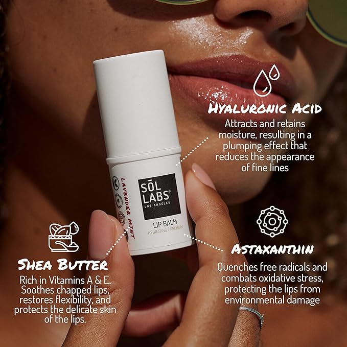 SPF 15 Lip Balm Sunscreen, Shea Butter Intensive Hydration, Revitalizing Antioxidants, Zinc UV Protection, Reduces Lip Lines, Oversized 11g Tube, Rejuvenating Lavender Mint