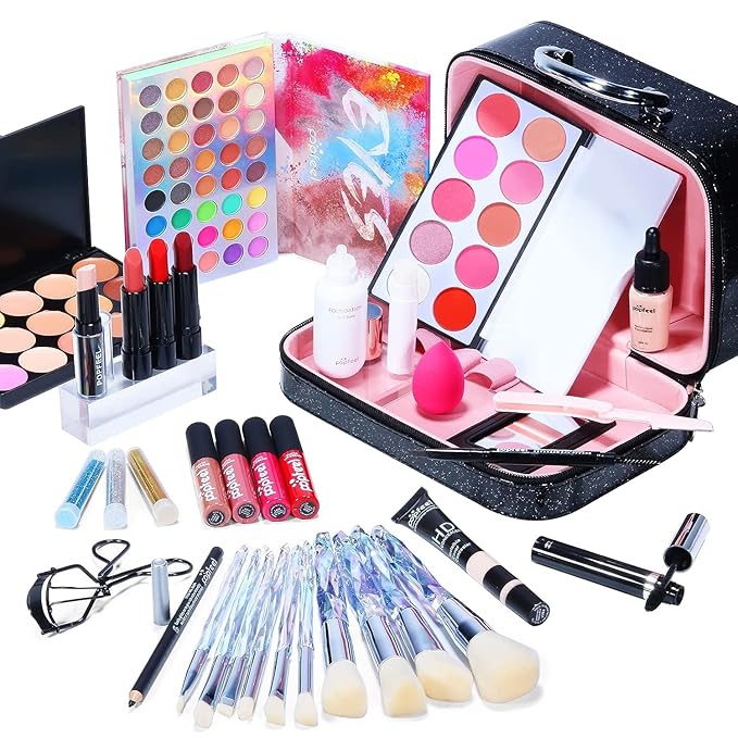 Makeup Kit For Women Full Kit, All in One makeup Gift full set, Include Eyeshadow Palette, makeup brushes, Lip Gloss Set, Lipstick, Foundation, Concealer, For Beginners and Professional