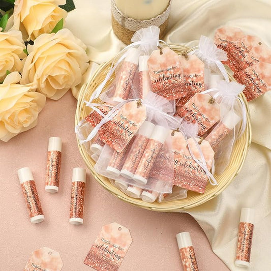 Dunzy 50 Pack Bridal Shower Favors Gifts Bulk Lip Balms Wedding Bachelorette Favors Baby Shower Favors Prizes Souvenirs Thank You Appreciation Gifts for Guests Women Men Coworker Staff