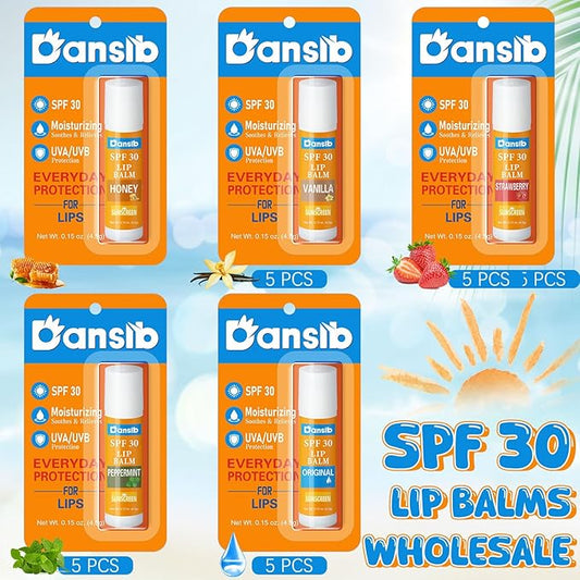 10 Pcs Sunscreen Lip Balms Bulk SPF 30 Lip Balms Stick with Sunscreen Employee Staff Appreciation Gifts Bulk Team Coworkers Christmas Party Gifts for Outdoor Travel Beach