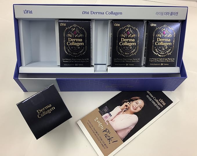 Derma Collagen-Luxury pack (84 tablets * 4 units) -Skin Care with Biotin Vitamin C D E, Collagen peptides and Zinc Selenium for Reduce Wrinkles, Tighten Skin, Boost Hair Skin Nails Joints