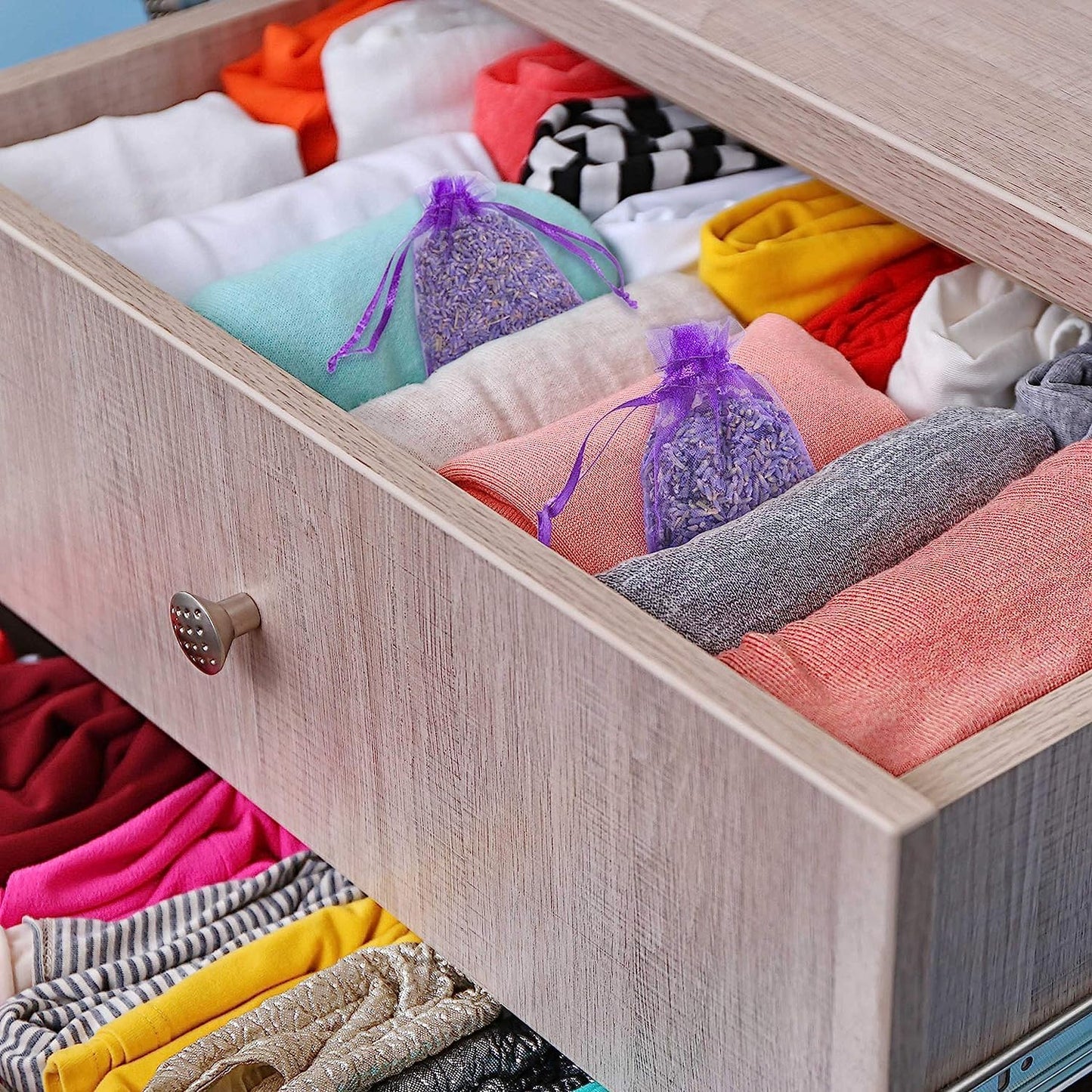 Pack of 24 Lavender Cedar Sachets Bag - 16 Lavender, 8 Cedar for Closet, Drawer, Dresser, Wardrobe and More, LV-D-LC-1