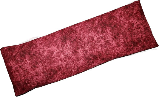 Microwavable Corn Filled Heating Pad and Cold Pack/Washable 100% Cotton Cover (Etched - Burgundy, 5.25in W x 17.25in L)