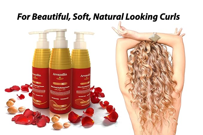 Arvazallia Ultra Curl Defining Cream with Argan Oil for Wavy and Curly Hair