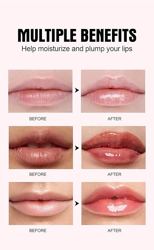 Natural Spicy Lip Plumping Booster Lip Plumping Oil，Lip Plumper Gloss, Ultra-Hydrating & Nourishing Plump and Pout Lip Plumper, Glossy Finish Fuller Lip Plumping Lip Gloss for Women Girls(06#)