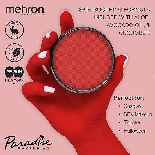 Mehron Makeup Paradise Makeup AQ Pro Size | Stage & Screen Performance, Face & Body Painting, Beauty, Cosplay, and Halloween | Water Activated Face Paint, Body Paint 1.4 oz (40 g) - Beach Berry