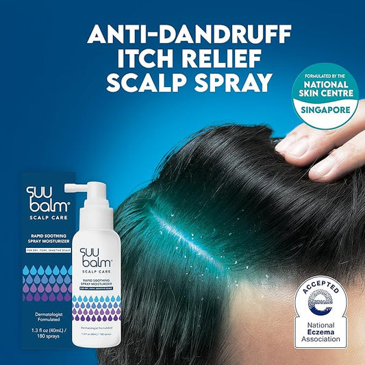 Rapid Itch Relief Anti-Dandruff Scalp Spray Moisturizer, Dry Scalp Spray, Cooling Itchy Scalp Treatment for Flaky Sensitive & Psoriasis, Derm-Formulated. Menthol & 5 Ceramides, 1.35 fl oz