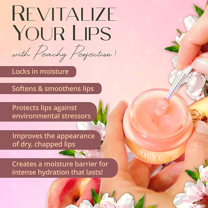 Moisture & Collagen Booster Lip Sleeping Mask - Treatment to Restore, Hydrate & Plump Dry Chapped Lips - Peach