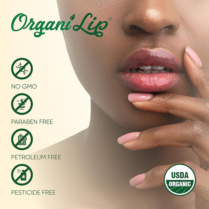 Organic Lip Balm, Spearmint Flavor, Ultra Hydrating Lip Moisturizer for Dry Lips, Oval Shaped Tube, USDA Certified Organic, 3 Pack - OrganiLip