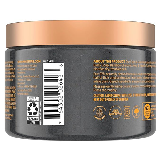 SheaMoisture Sugar Body Scrub African Black Soap for healthy, glowing skin African black soap with 24h shea moisture nutrients 12 oz
