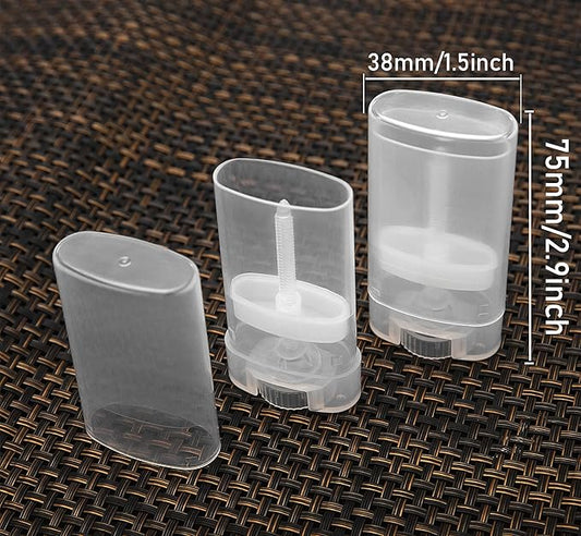 100PCS 15ML Transparent Empty Oval Deodorant Lip Lipstick Balm Tubes Containers for DIY Homemade Crayon Chapstick Holder