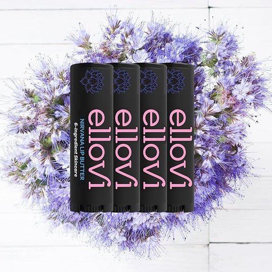 Natural Lip Butter Lip Balm - Nirvana - Pure Enough to Eat - Made With Just 6 Vegan Ingredients - 100% Natural & Organic Moisturizing Lip Care for All Day Hydration (4-Pack)