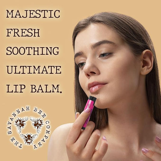 Savannah Bee Lip Balm Hanger 0.15 oz - Invigorating Mint Flavor - Natural Ingredients for Supple, Soft Lips - Convenient Hanger Design (.15 Oz, Wild Blackberry)