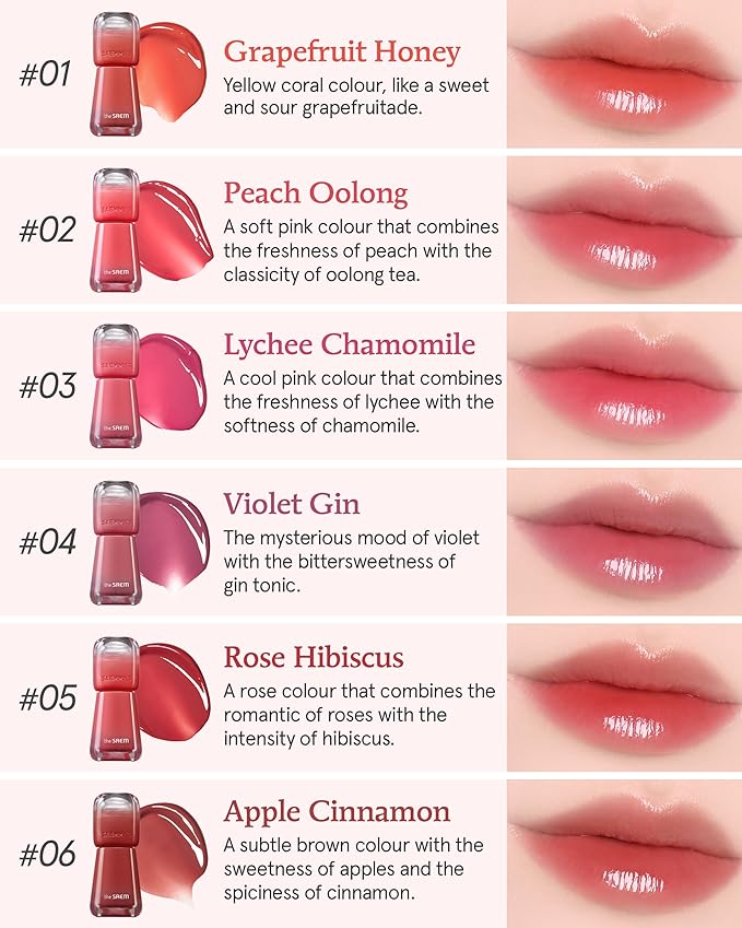 THESAEM Saemmy's Ade Shot Tint (02, 05) - Korean Lip Titnt, Water Gel Lip Stain with Plump Glowy Moisturizing Finish, Buildable Radiant Gloss, Long-Lasting Comfort, 0.1 fl.oz.