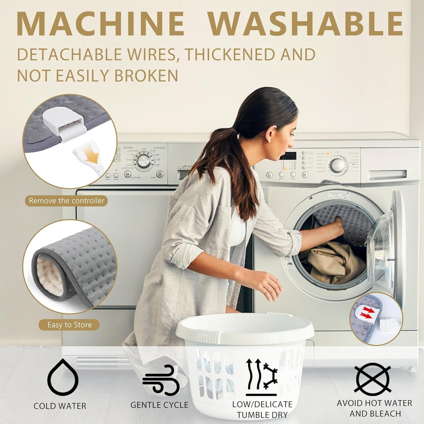 Eletric Heating Pad for Back Pain Relief & Period Cramps,16x30 Large Heating Pad for Back,Neck,Shoulder,Legs -10 Heat Settings & 3 Timer Options,Moist Heat Options, Gifts for Women Men