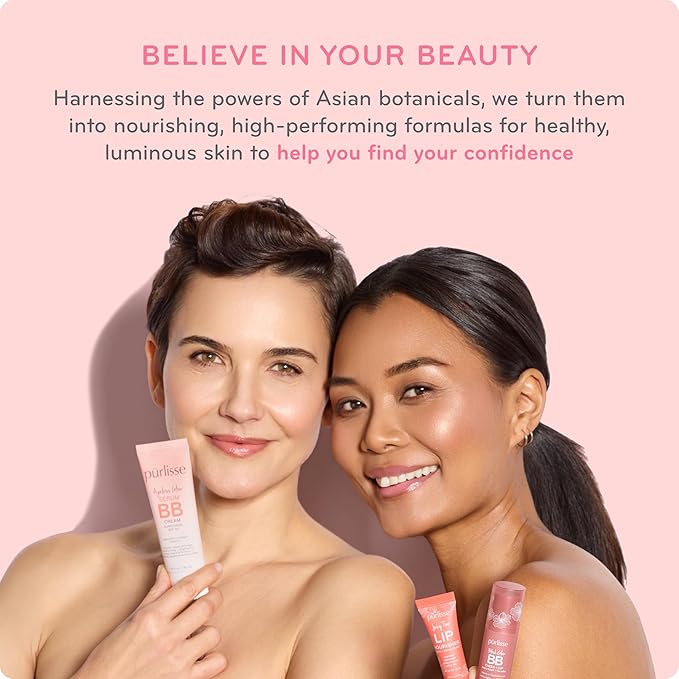 pūrlisse Ageless Glow Serum BB Cream SPF 40 - Glow BB Cream with SPF Enriched with Bakuchiol & Vitamin C to Help Improve Firmness & Reduce Wrinkles for Dewy Skin - Fair (1.4 oz)