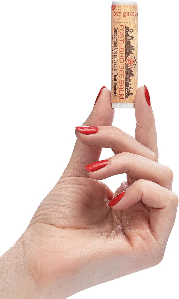 Portland Bee Balm All Natural Handmade Beeswax Based Lip Balm, Rose Garden 9 Count