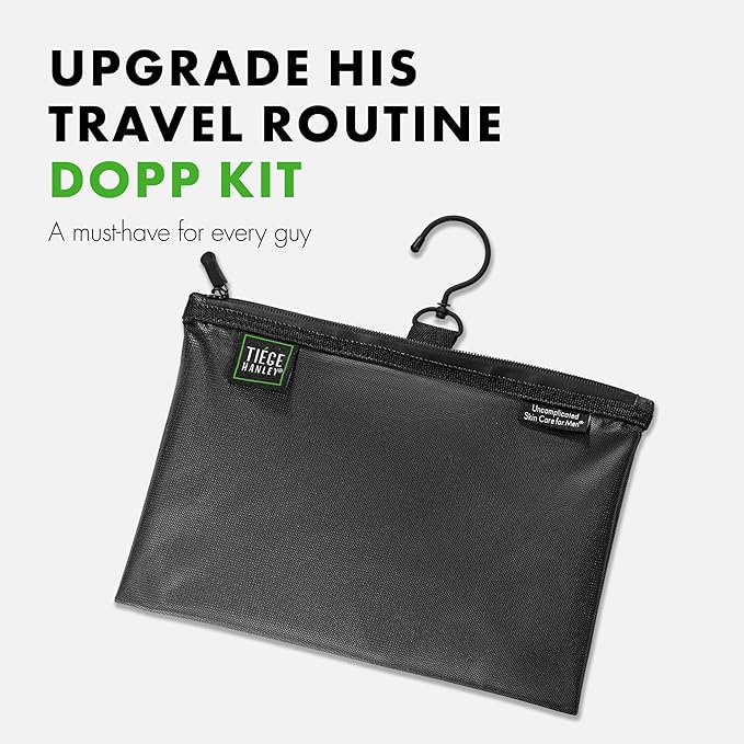 Tiege Hanley Mens Skin Care Gift Box Set, Gold - Men's Skincare Set with Face Wash, AM & PM Moisturizer, Scrub, Clay Mask, Body Wash, Deodorant, Anti Chafe Powder, Scrubber & Dopp Kit