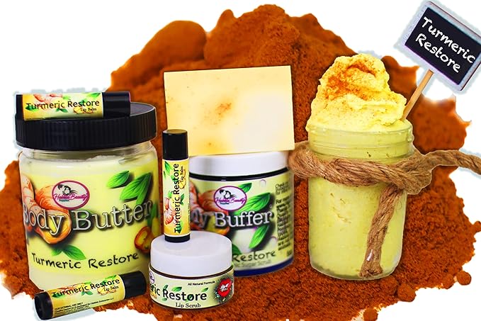 Turmeric Lip balm | Turmeric Restore | Natural Lip Balm | Organic Lip Balm | Natural Lip Balm | Lip Moisturizer | 100% Natural Ingredients | Habbie Beauty Supplies (6 Pack)