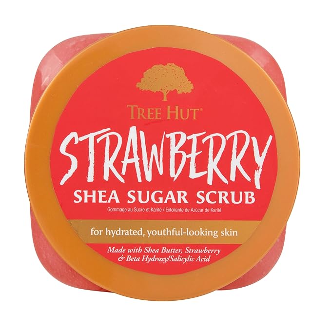 Tree Hut Shea Sugar Scrub - Strawberry - 18 oz - Exfoliating Body Scrub for Smooth, Glowing Skin - Made with Real Sugar and Shea Butter