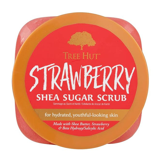 Tree Hut Shea Sugar Scrub - Strawberry - 18 oz - Exfoliating Body Scrub for Smooth, Glowing Skin - Made with Real Sugar and Shea Butter