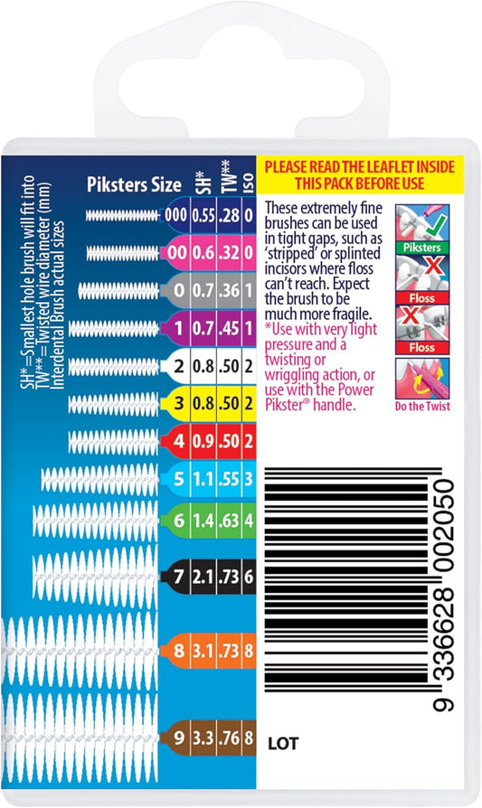 Piksters Interdental Brushes, 40 pk, Size 7, Interdental Tooth Brush for Extra Large Gaps, Gum Soft Bristles for Plaque Removal, Safe for Braces