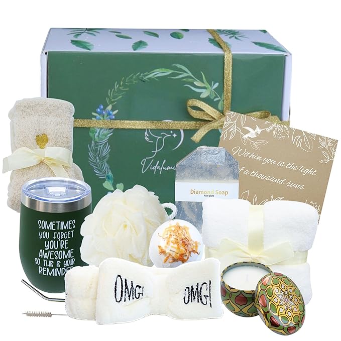 Spa Box Gift Set for Women, Spa Gift Baskets for Women, Self Care Gifts for Women, Get Well Soon Gift Baskets for Women, Spa Kit For Women, Care Package for Women, Gift Sets for Her, Sister, Mom.