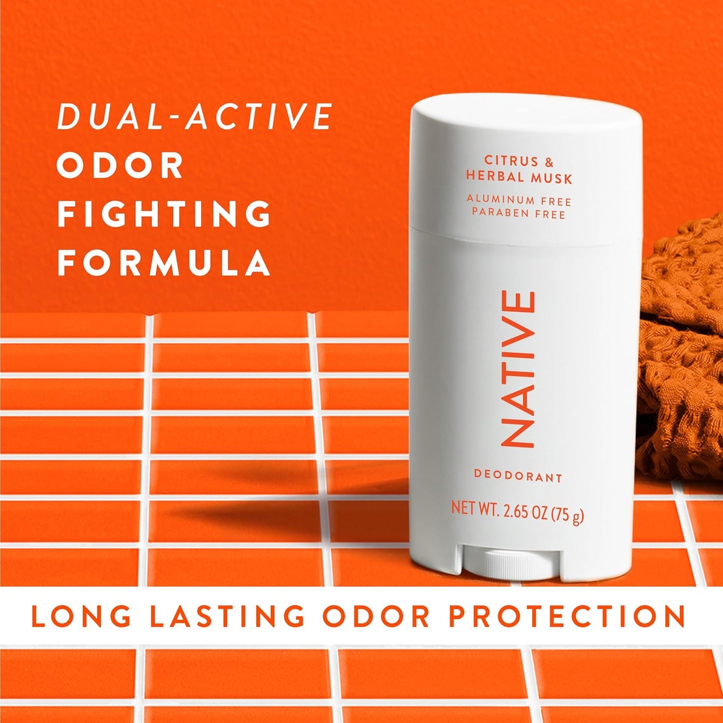 Native Aluminum-Free Clean Deodorant with Natural Derived Ingredients, 72HR odor control | Deodorant for Women and Men | Baking Soda, Coconut Oil, Shea Butter | Citrus & Herbal Musk